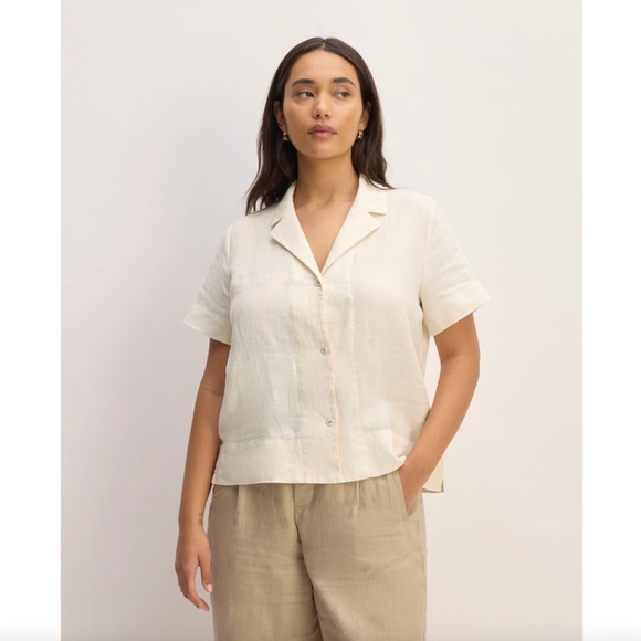 Everlane Linen Short-Sleeve Notch Shirt - Picture 2 of 6